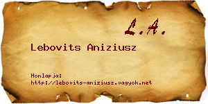 Lebovits Aniziusz névjegykártya
